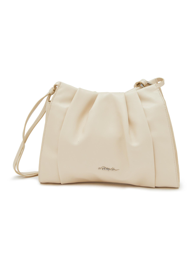 Shop 3.1 Phillip Lim / フィリップ リム 'blossom' Ruched Leather Shoulder Bag In White
