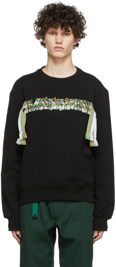 Shop Lanvin Black Cotton Sweatshirt In 10 Black