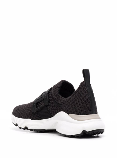 Shop Tod's Woman's Kate  Cotton Mesh Sneakers With  Chain Detail In Black