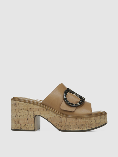 Shop Naturalizer Clara Slip-on Platform Sandals In Toffee