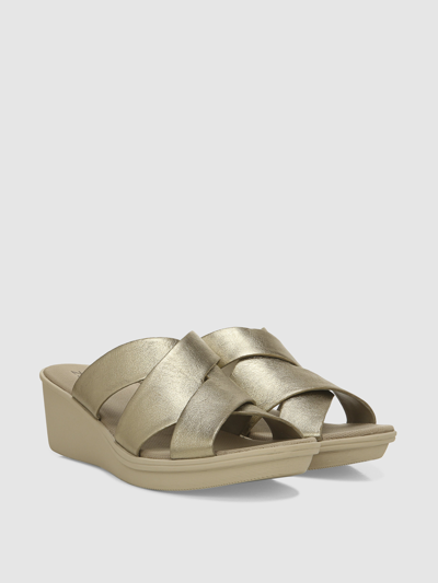 Shop Naturalizer Rowena Wedge Sandals In Warm Silver