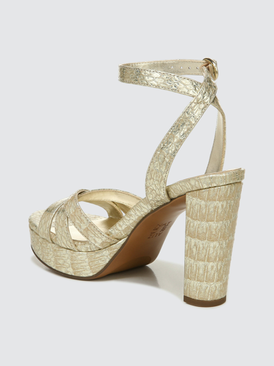 Shop Naturalizer Mallory Strappy Dress Sandals In Gold Snake
