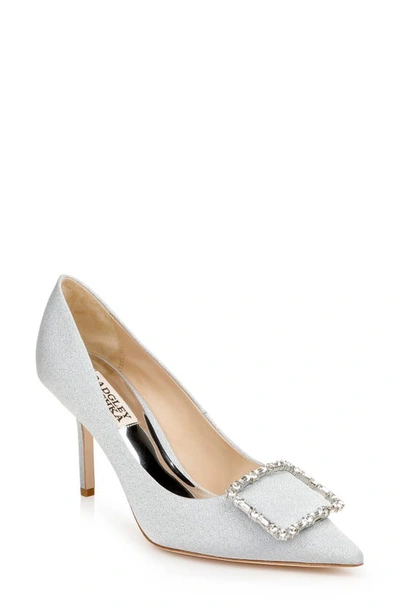 Shop Badgley Mischka Devi Pointed Toe Pump In Whisper Blue