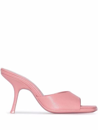 Shop By Far Mora 90mm Leather Mules In Pink