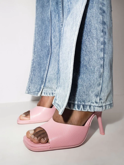 Shop By Far Mora 90mm Leather Mules In Pink