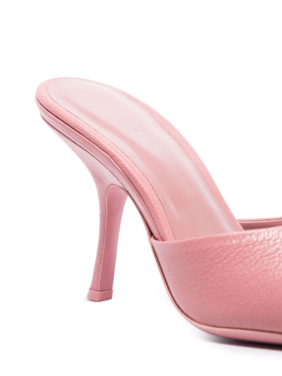 Shop By Far Mora 90mm Leather Mules In Pink