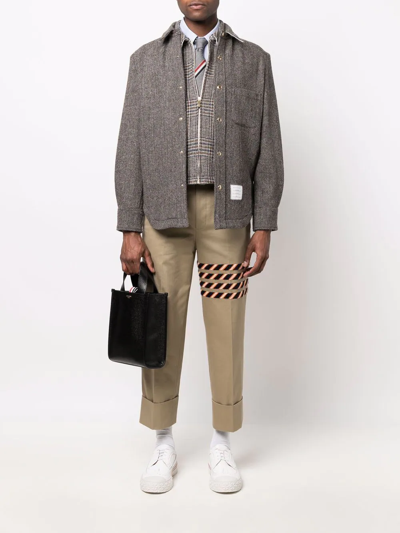 Thom Browne Smaller Square Tote Bag In Schwarz