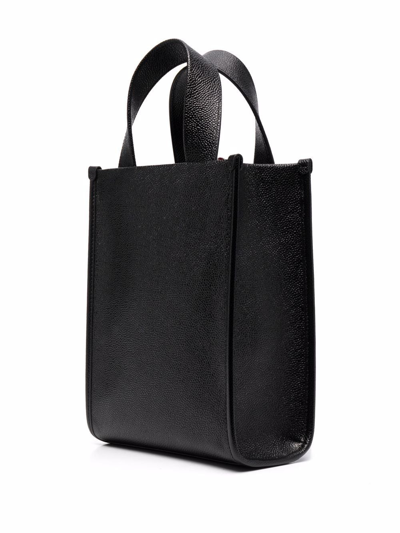 Pebble Grain Leather Small Square Tote Bag