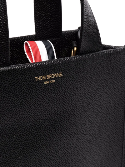 Shop Thom Browne Smaller Square Tote Bag In Schwarz