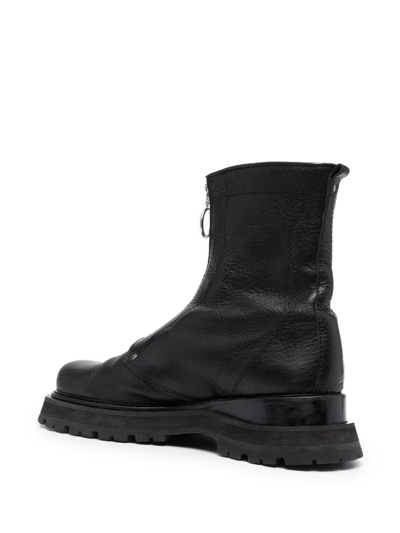 Shop Ami Alexandre Mattiussi Zip-front Ankle Boots In Black