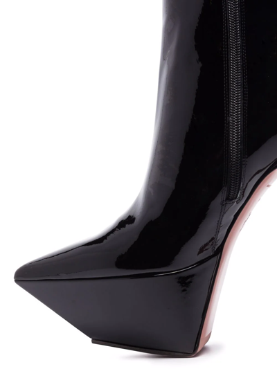 Shop Amina Muaddi Yigit 150mm Patent-leather Platform Boots In Black