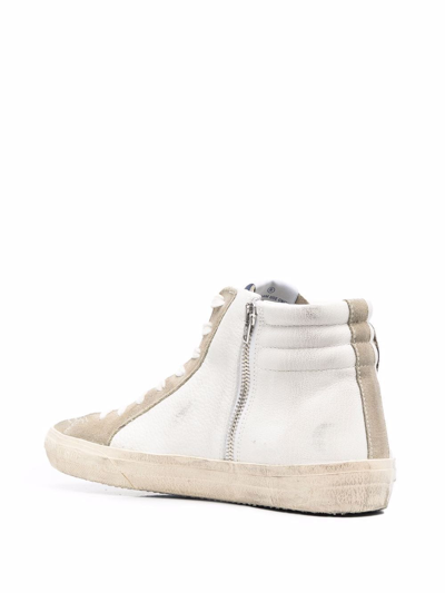 Golden Goose Slide High Top Sneakers In Weiss