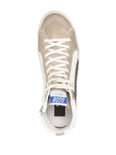 Golden Goose Slide High Top Sneakers In Weiss