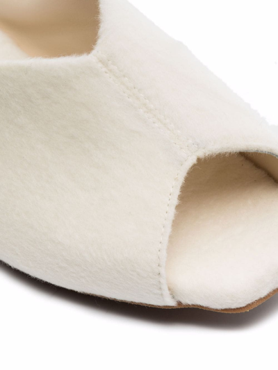 Shop Deiji Studios Open-toe Wool Slippers In Neutrals