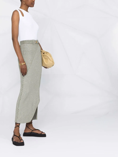 Shop Aeron Diagonal-stripe Knit Skirt In Green