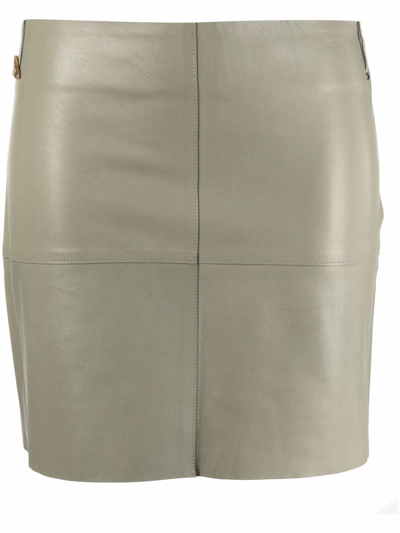 Shop Aeron Fitted Leather Skirt In Green