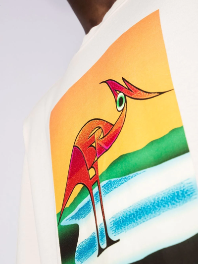 Shop Heron Preston Abstract Heron-print T-shirt In Weiss