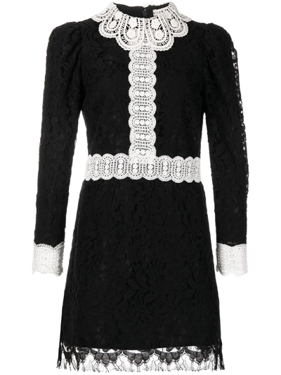 Women's Kaitlyn Floral Lace & Crochet Minidress In Black