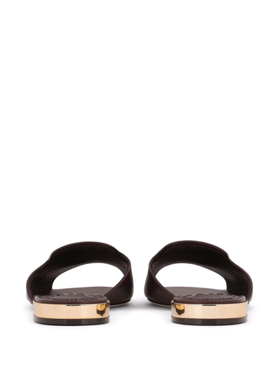Shop Dolce & Gabbana Dg-logo Leather Sandals In Violett
