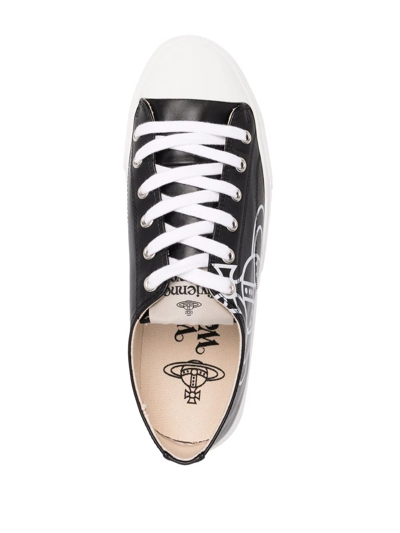 Shop Vivienne Westwood Orb Logo Print Sneakers In Schwarz