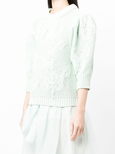 Cecilie Bahnsen Chunky Knit Organic Cotton Jumper In Green