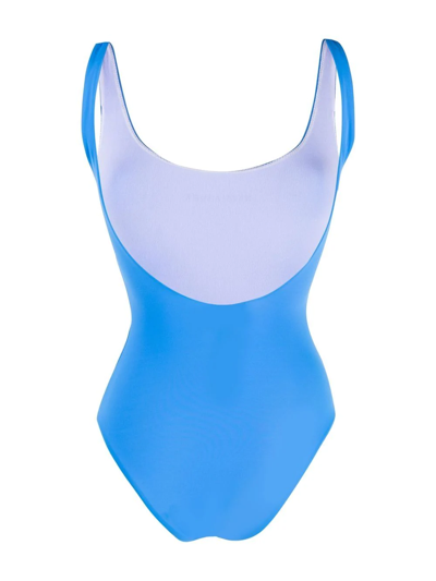 Shop Dsquared2 Logo-print Swimsuit In Blau
