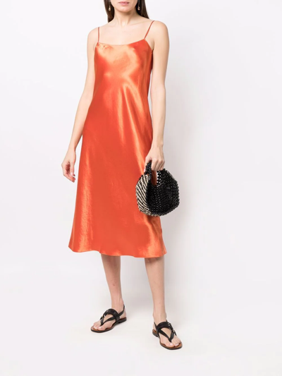 Shop Vince Midi Slip Dress In Orange