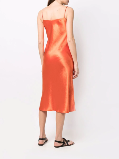 Shop Vince Midi Slip Dress In Orange