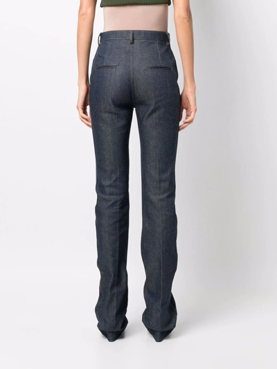 Shop Saint Laurent High-waisted Bootcut Jeans In Blue