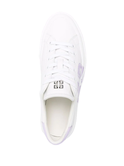 Shop Givenchy 4g Print Lace-up Sneakers In White