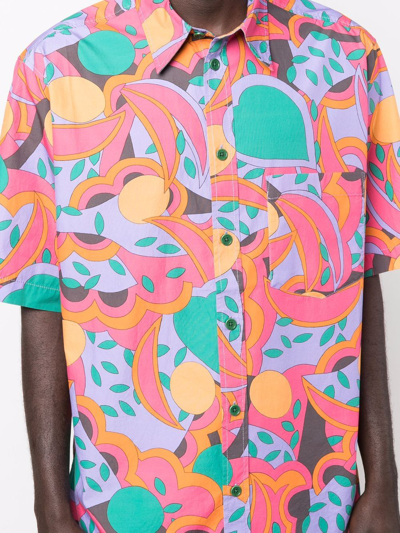 Shop Isabel Marant Abstract-print Short-sleeve Shirt In Violett