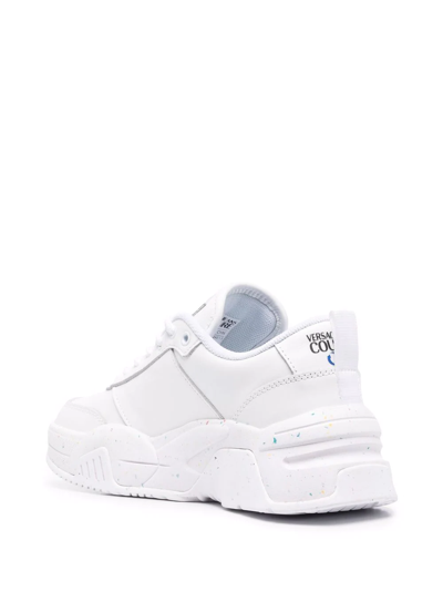 Shop Versace Jeans Couture Logo Print Sneakers In White