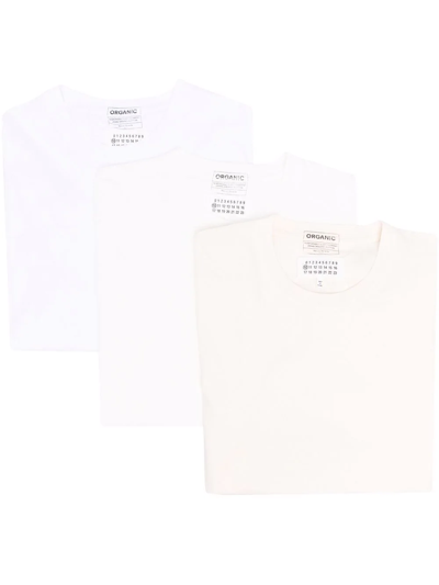 Shop Maison Margiela Three-pack Cotton T-shirt In Weiss