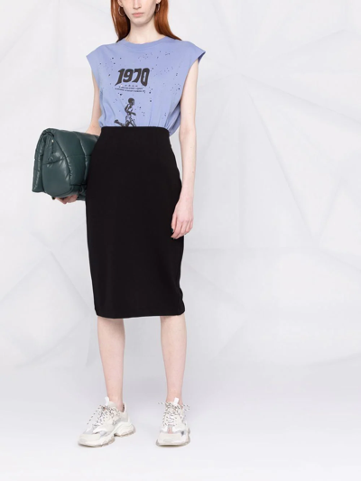 Shop Dkny High-waisted Pencil Skirt In Schwarz