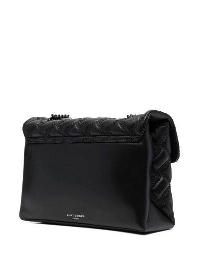 Kurt Geiger Kensington Drench Leather Shoulder Bag In Black