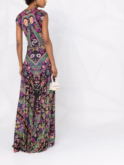 Shop Etro Floral-print Maxi Dress In Schwarz