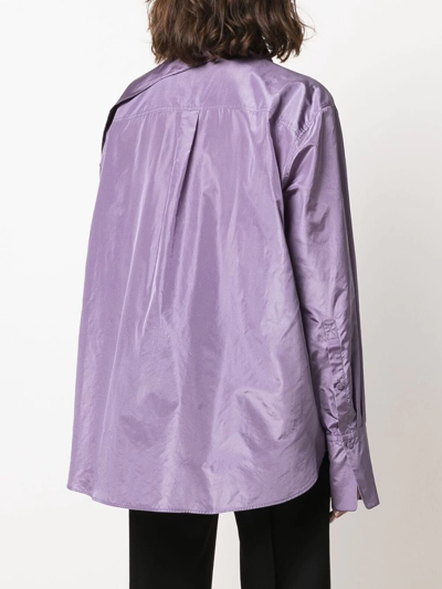 Valentino Bow Collar Shirt In Violett