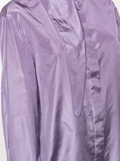 Shop Valentino Tied-neck Silk Shirt In Violett