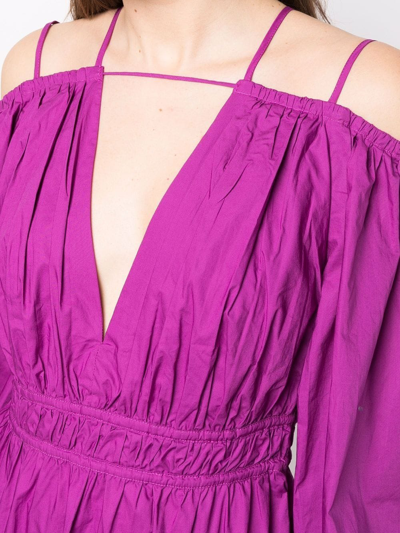 Shop Ulla Johnson Cutout Cold-shoulder Midi Dress In Violett