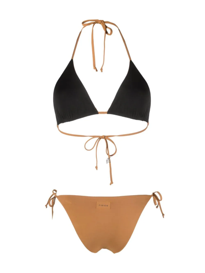 Fisico Cristina Ferrari Reversible Halterneck Bikini In Braun