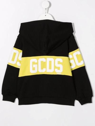 Shop Gcds Logo-print Zip-up Hoodie In Black