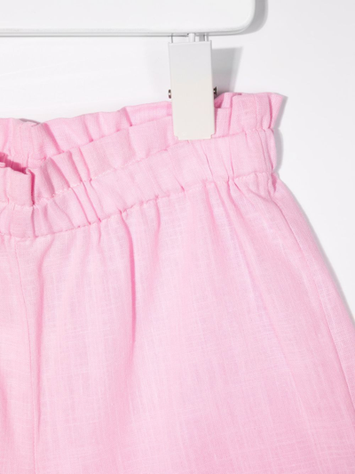 Shop Siola Scalloped Cotton Shorts In Pink