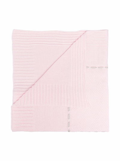 Shop Siola Stitch-detail Cotton Blanket In Pink