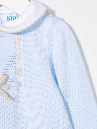 Siola Bow-embellished Babygrow Set In Blue