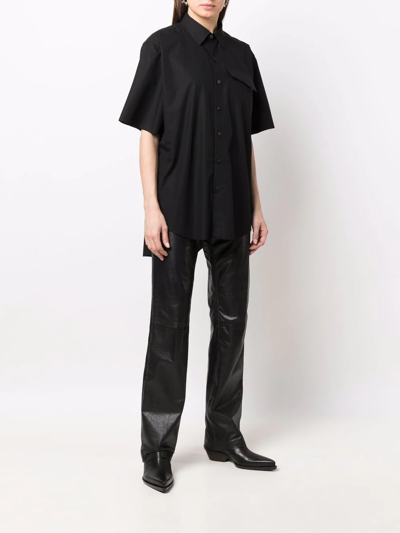 Shop Ader Error Flap-pocket Cotton Shirt In Black
