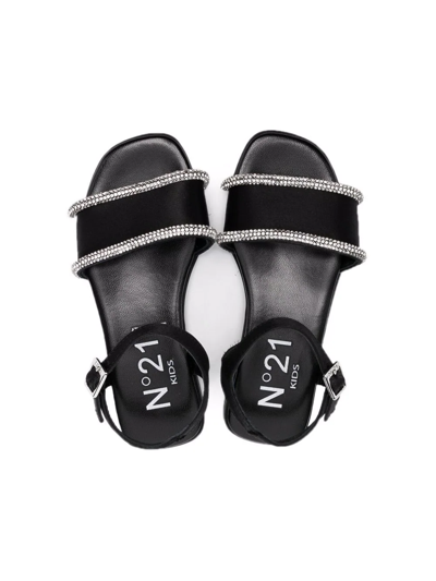 Shop N°21 Crystal Embellished Strap Sandals In Black