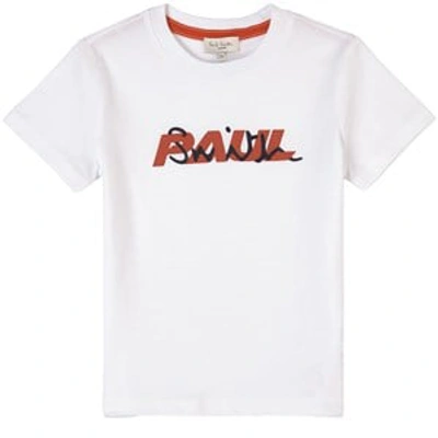Shop Paul Smith Junior White Logo T-shirt