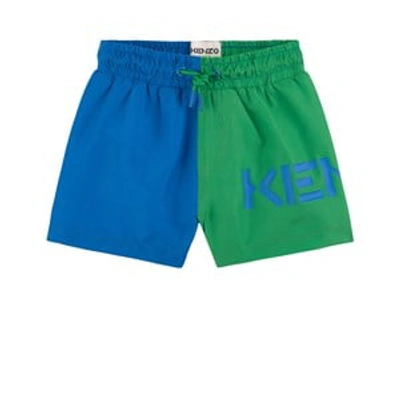Shop Kenzo Kids Blue Swim Shorts