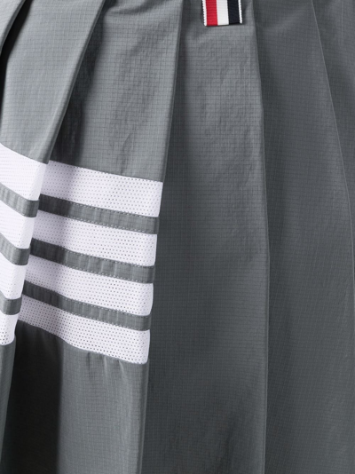 Shop Thom Browne 4-bar Stripe Pleated Skirt In Grey