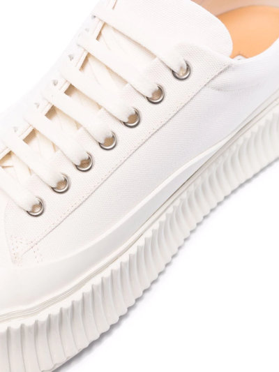 Shop Jil Sander Olona Flatform Sneakers In White
